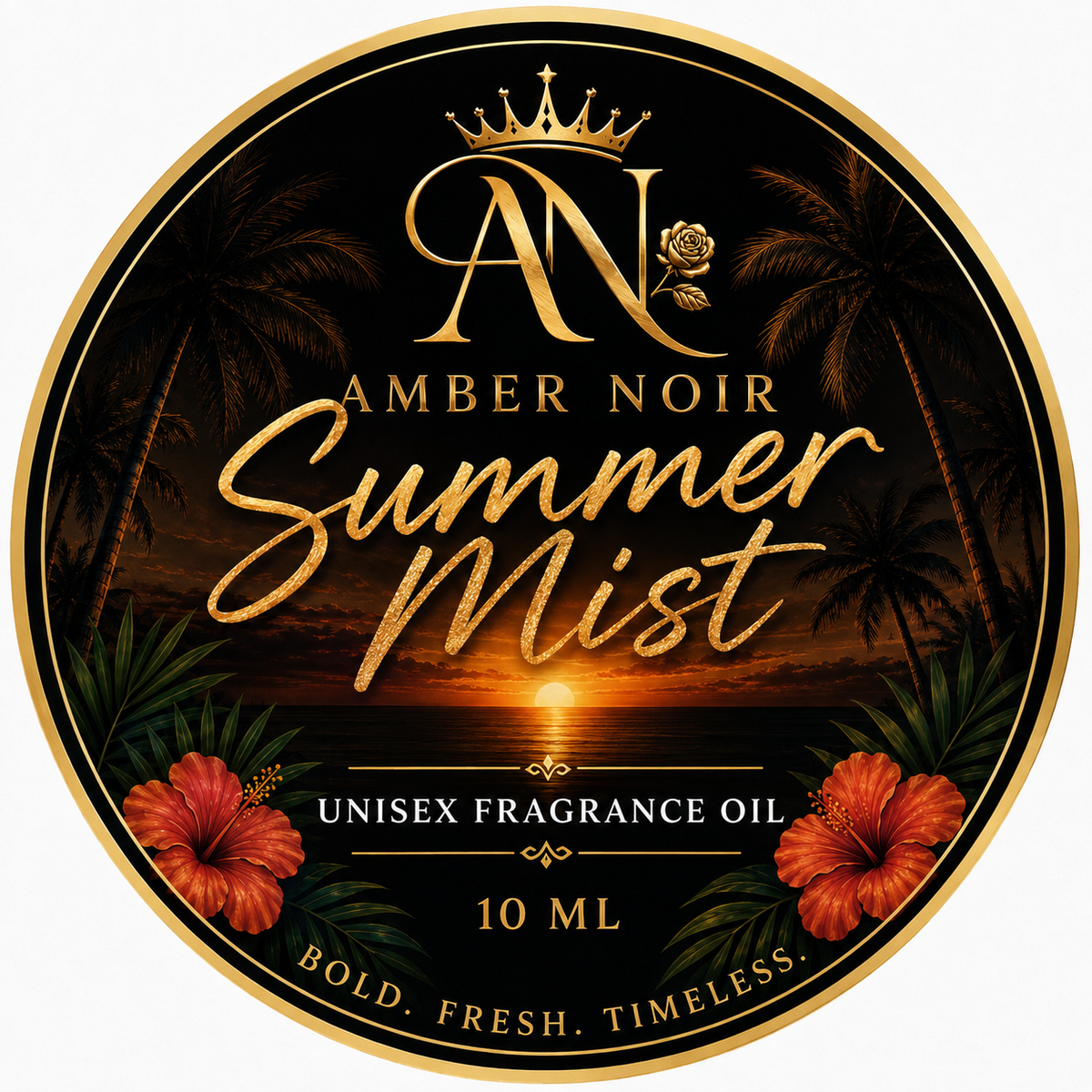 Amber Noir Summer Mist Unisex Fragrance Oil 10ml