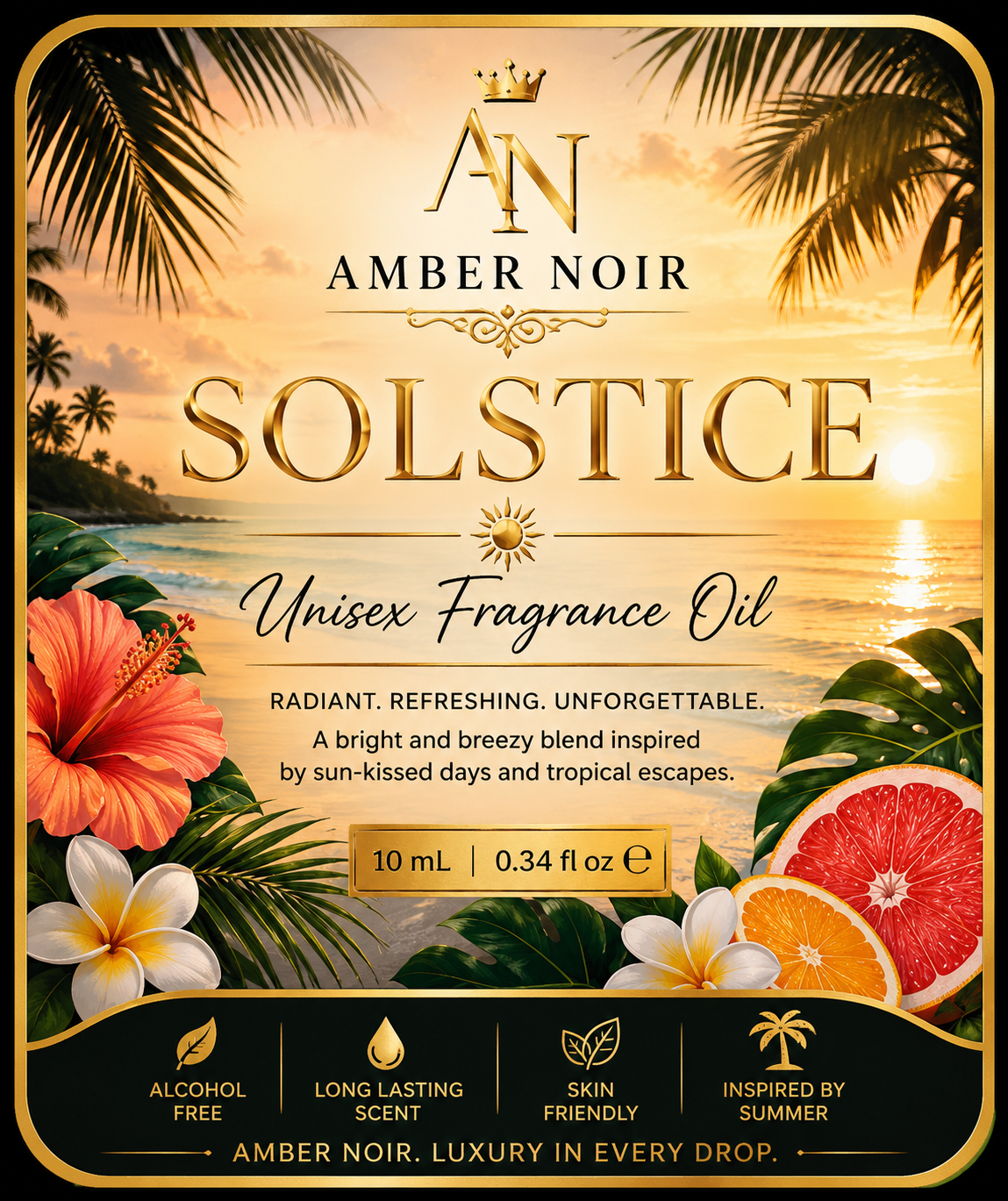 Amber Noir Solstice Unisex Fragrance Oil
